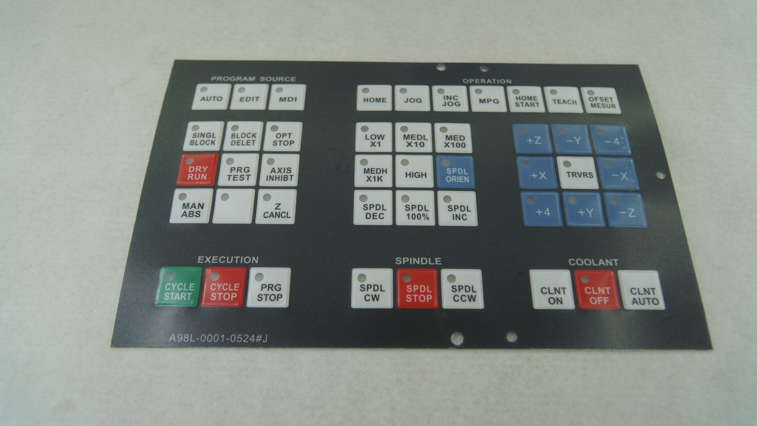 FANUC A98L-0001-0524 #J  İşlem Merkezi Tuş Ped